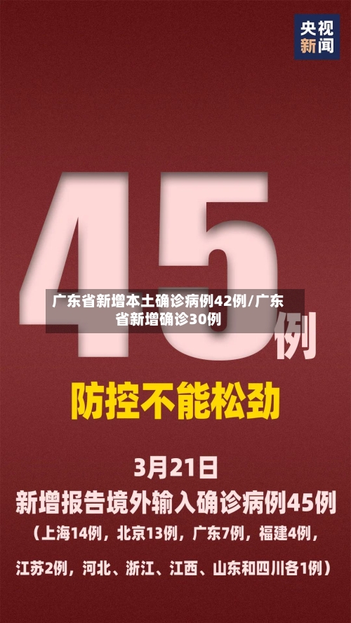 广东省新增本土确诊病例42例/广东省新增确诊30例