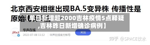 【单日新增超2000吉林疫情5点释疑,吉林昨日新增确诊病例】