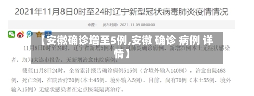 【安徽确诊增至5例,安徽 确诊 病例 详情】-第2张图片