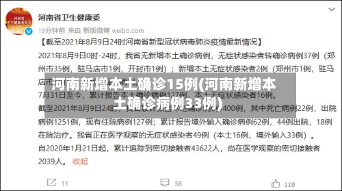 河南新增本土确诊15例(河南新增本土确诊病例33例)-第3张图片
