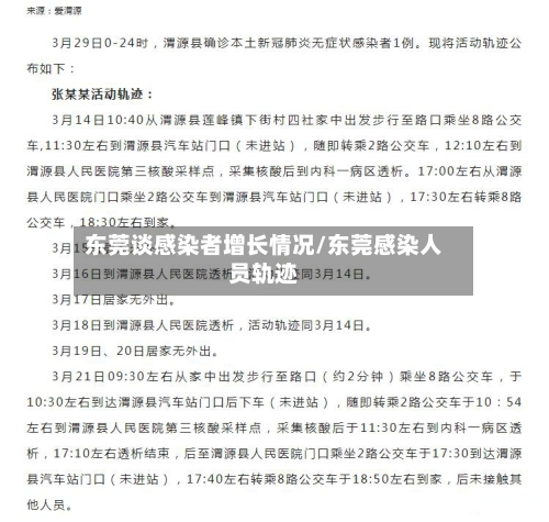 东莞谈感染者增长情况/东莞感染人员轨迹