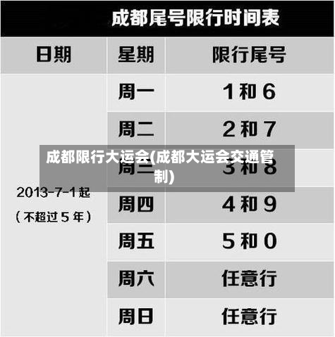成都限行大运会(成都大运会交通管制)-第3张图片