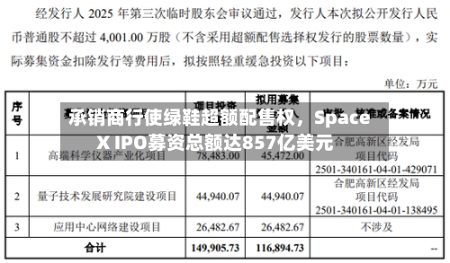 承销商行使绿鞋超额配售权，SpaceX IPO募资总额达857亿美元-第3张图片