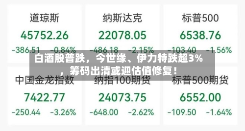 白酒股普跌，今世缘、伊力特跌超3%，筹码出清或迎估值修复！