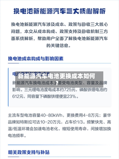 新能源汽车电池更换成本如何？