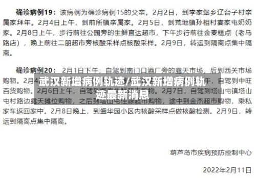 武汉新增病例轨迹/武汉新增病例轨迹最新消息-第2张图片