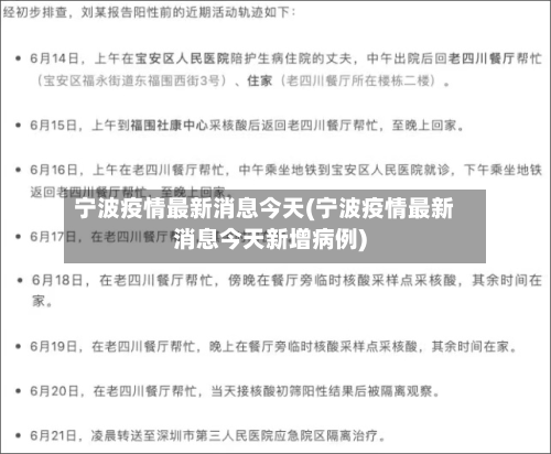宁波疫情最新消息今天(宁波疫情最新消息今天新增病例)