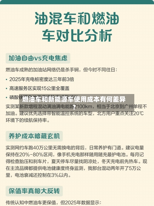 燃油车和新能源车使用成本有何差异？-第2张图片